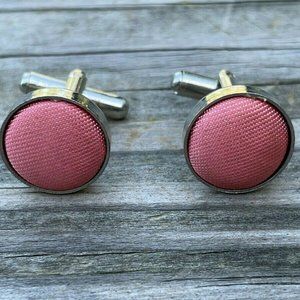 Shirt Cuff Links Men Dress Shirt Cuff Links Silver/Pink Tone Stud